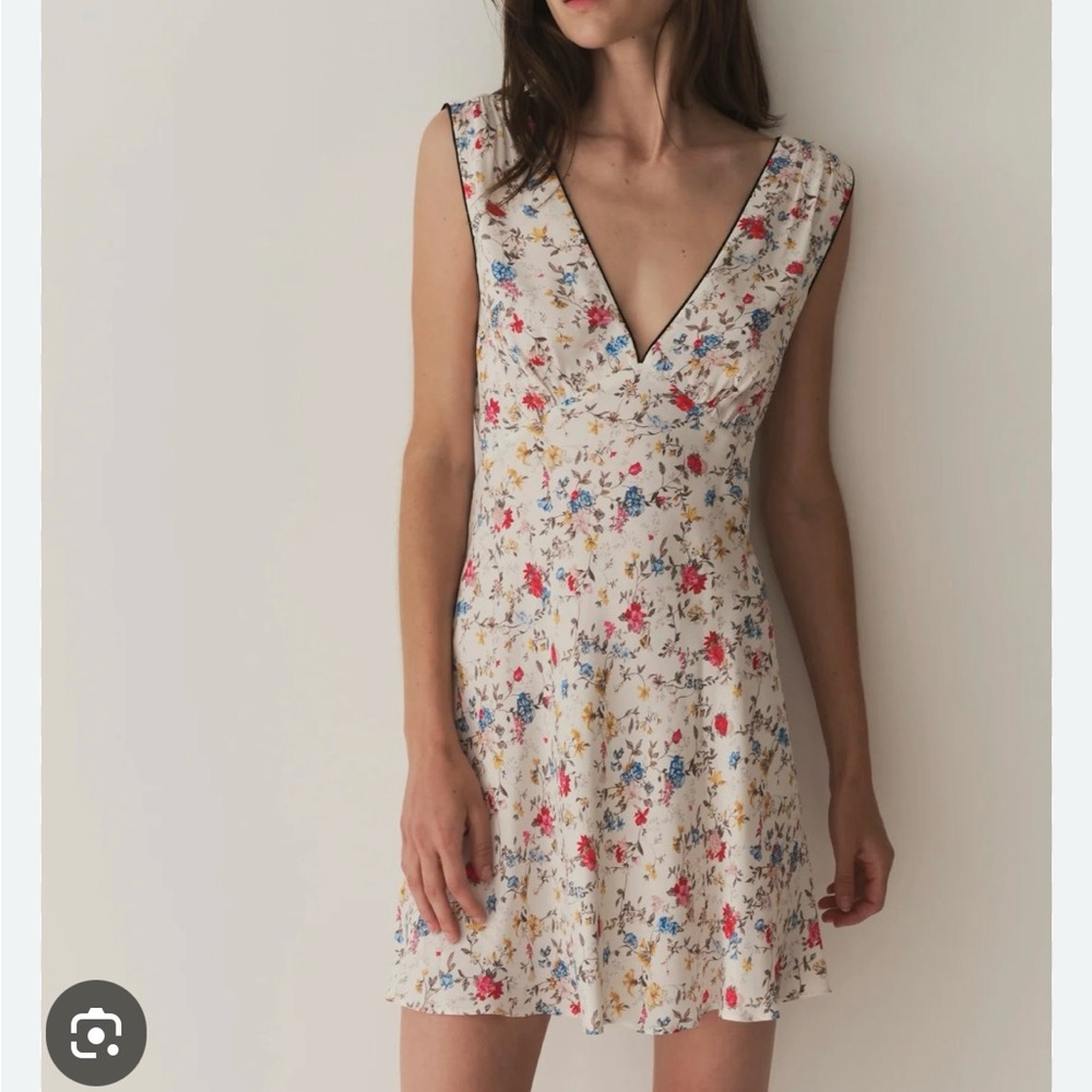 Doen Pink and Red Sleeveless V-Neck Sundress